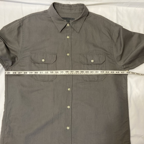 OLD NAVY,ON,MEN,GRAY,LINEN BLEND,BUTTON UP,LONG SLEEVE SHIRT.SIZE-XL. - Picture 5 of 13